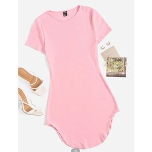 Light pink hem tee dress